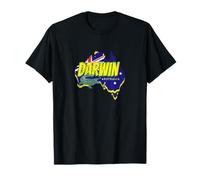Darwin Australia Retro Map and Flag Vintage Souvenir T-Shirt