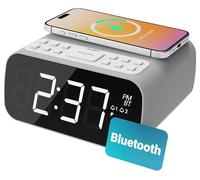 Darwin Digital Clock Radio with Wireless Phone Charger, White - 1000002996
