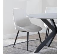 Darwin Dining Chair - Cream Fabric - Black Legs