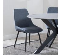 Darwin Dining Chair - Dark Grey Fabric - Black Legs