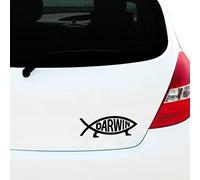 Darwin Fish Sticker, Vinyl Decal Car Sticker, Car Window Bumper Sticker, Van Caravan Motorhome, Campervan Sticker, Ichthys Symbol Christian Faith, 200mm