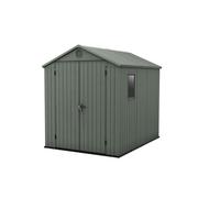 Keter Darwin 8X6 Ft Apex Green Plastic 2 Door Shed With Floor & 1 Window (Base Included)