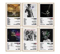 Darxan Lil Baby Poster Set: 6 PCS Album Cover Art, Unframed, 8 x 12 inch, Grey, Eclectic, Music Themed, Wall Art for Living Room, Bedroom, Kitchen, Gym, Classroom, Home Office