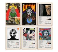 Darxan music posters MF DOOM poster Album Cover BORN LIKE THIS MM Food Operation Doomsday Madvillian Wall Decor Art Print for Room Aesthetic Set of 6, Unframe08x12inch
