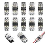 Daryunk 10 PCS Wire Connectors, Low Voltage Electronic H Tap Connectors, 2 Pin 2 Way Quick Splice Wire Connectors, Wiring Branch Connector, Without Stripping, for 18-22 AWG, LED Strip, Audio, Vehicles