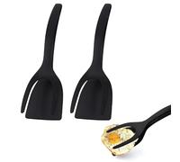 Daryunk 2Pcs Egg Flipper, 2 in 1 Spatula with Built-in Tongs, Egg Flipper Tong for Pancake Fish French Toast Omelet, Frying Tongs Flip Tongs Turn Grill Kitchen Cooking Tools