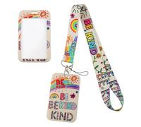 Daryunk Autism Lanyard with Card Holder, Detachable Lanyard Strap Hard Vertical Card Protector, ID Card Holders for Kids Teachers Teens Adults