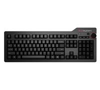 Das Keyboard 4 Root Wired Mechanical Keyboard, Cherry MX Blue Mechanical Switches, 2-Port USB 2.0 Hub, Laser Etched Keycaps, Volume Knob, Aluminum Top (104 Keys, Black)