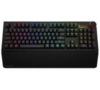 Das Keyboard 5QS Mark II Smart RGB Programmable Mechanical Keyboard for Work & Gaming, Cherry MX2A Red Mechanical Switches, Built-in RGB Profiles, Palm Rest, Volume Knob, Aluminum Top
