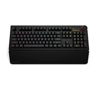 Das Keyboard 5QS Smart RGB Programmable Mechanical Keyboard for Work & Gaming, Soft Tactile Mechanical Switches, Built-in RGB Profiles, Palm Rest, Volume Knob, Aluminum Top (104 Keys, Black)
