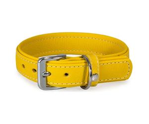 Das Lederband Leather Dog Collar Barcelona Vibrant Yellow, Multiple Sizes, NEW