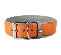 Das Lederband New York Leather Dog Collar Orange/Stone, Multiple Sizes, NEW