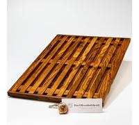 DAS OLIVENHOLZBRETT® Bread Chopping Board with Collection Container 41 cm x 30 cm
