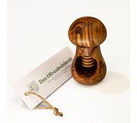 das Olivenholzbrett® Nutcracker with screw thread made of olive wood in mushroom shape/nutcracker made of wood /