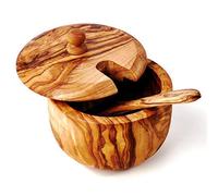 das Olivenholzbrett Storage Jar with Lid from Natural Untreated Olive - 14cm