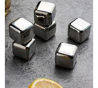 Das TooKii Whiskey Stones 6 Pack, Metal Reusable Ice Cubes, High Cooling Technology, Stainless Steel Ice Cubes, Refreezable Chilling Stones for Whiskey, Vodka, Liqueurs, Wine, Beverage Juice or Soda