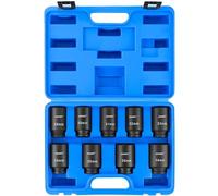 DASBET 1/2" Drive Deep Impact Socket Set 9PCS Axle Nut Impact Socket Set 6 Point 29-38mm Drive Metric Axle Hub Nut Set