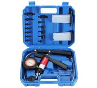 DASBET 2-in-1 Hand Held Vacuum Pump & Pressure Tester Kit, Brake & Clutch Bleeder Tool Set for Cars & Motorcycles, One-Man Brake Fluid Bleeding Kit with Gauge, Reservoir & Adapters