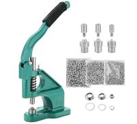 DASBET 3 Die Hand Press Grommet Machine | (#0#2#4) Heavy Duty Industrial Eyelet Grommet Machine Grommets Eyelet Tool Kit with 1500 Grommets Eyelets