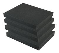 DASBET 4 PCS Polyurethane Foam Sheets Pick and Pluck Pre-Cubed Foam Sheet Cuttable Padding Inserts for Cases Black Polyurethane Toolbox Carry Case Inserts (4PCS 40 cm * 30 cm * 5 cm)