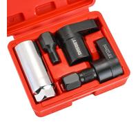 DASBET 5PCS O2 Oxygen Sensor Socket O2 Sensor Socket Offset Wrench Remover | Thread Chaser Set for Removing and Installing Oxygen Sensors Hex Vacuum Switches (Red)