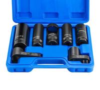 DASBET 7PCS O2 Oxygen Sensor & Oil Pressure Sending Unit Master Sensor Socket Set Oil Pressure Sending Unit Removal Kit O2 Sensor Socket Set 3/8 inch & 1/2 inch Drive