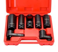 DASBET 7PCS Oxygen Sensor Socket Set 3/8" & 1/2" Drive O2 Sensor Removers | 22 mm 27 mm 29 mm O2 Removal and Installation Universal Puller and Removal Tool