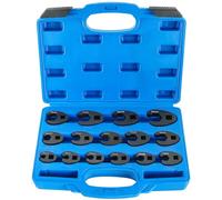 DASBET Crowfoot Wrench Set for 8mm to 24 mm Flare Nuts, 15PCS Metric Crows Foot Wrench Kit for 3/8'' and 1/2'' Drives Ratchets Large & Small Metric Flare Nut Tool Kit for Nut Removal and More