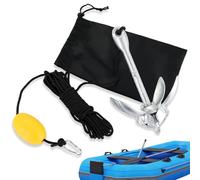 DASBET Folding Kayak Anchor 3.5 lbs/1.5 kg Compact Grapnel Anchor | with 12 m (39.37 ft) × 6 mm Rope Paddle Board Anchor Kit Boat Anchor for Fishing Kayaks, Paddle Boards, Canoes, Jet Skis