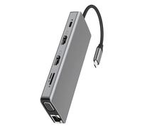 Dasbsug 12 in 1 USB C Adapters with Ethernet Port Video Output HDTV Display a Storage Card Slot and Fast Charging C to Hdtv Adapters