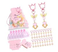 Dasbsug 20 Pieces Handmade Keychains With Cards For Baby Showers And Baptisms Decoration Guest Return Gifts Wedding Souvenir Wedding Souvenir
