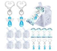 Dasbsug 24 Pieces Keychain Kits Wedding Communions Confirmation Gift Heart Shape Butterfly Holder For Creative Project Holder