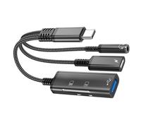 Dasbsug 5 in 1 Type C to C Fast Charging Adapter with 3.5mm Headphone, Memory Card Reader, Data Transfer for Keyboards Lightweight Adapter