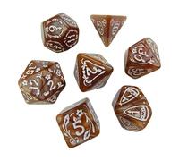 Dasbsug 7Pcs/pack Acrylic Multi-Sided Different Size Digital Number Polyhedral Dices Kids Educational Toy Board Game Dices Set Tabletop Gaming Dices