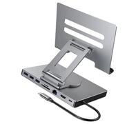 Dasbsug 8/9 In 1 Type C Docking Station Aluminum Docking Station Laptop Stand USB3.0 Multiple Port Hubs Gigabit Ethernet Adapter USB C Hub