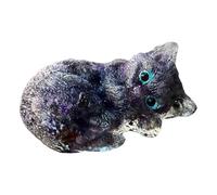 Dasbsug Artistic Cats Crystal Figurine Adds Serenities And Wisdoms To Any Space Multicolored Resins Animal Statue Ornament Gift Crystal Cats Miniature Ornament