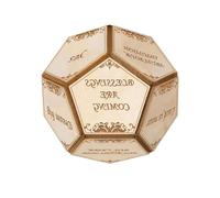 Dasbsug Artistic Zodiacs Themed 12 Sided Wooden Dices Engraved Durability Wood for Tabletop Game and Travel Astrological Enthusiasts Collectible