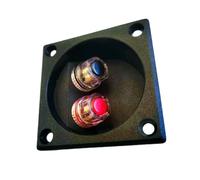 Dasbsug Black Speakers Terminals Connectors Square Box With 2 Banana Gildeds Subwoofer Stereoes Plug Spring Cup Connection Junction Box