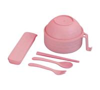 Dasbsug Complete Microwave Ramen Set Includes Bowl Cover Strainer Utensils Spoon Chopsticks Fork for Meals Pasta Bowl