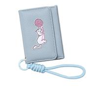 Dasbsug Contemporary Feline Themed Short Wallet Lightweight PU Fabric Card Organizers Portable Handbag Accessory Cute Cats Wallet with Short Strap
