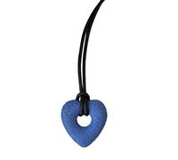 Dasbsug Empty Heart Chain with Volcanic Stone and Permanent, Blue