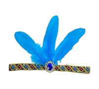 Dasbsug Eye-catching Feathered Headbands Mardi Gras Headwear For Girls Masquerade Hair Accessories Mardi Gras Flapper Headband Elastic Indian Headband