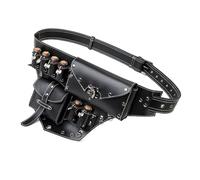 Dasbsug Fantasy Wizard Renaissances Waist Pouches With Cork Potion Bottles Medieval PU Rivets Belt Bag Side Pack For Role Play Halloween Medieval Costume