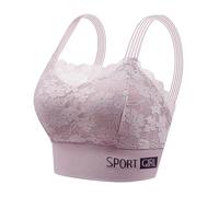Dasbsug Flower Lace Bra Side Padded Cups Breathable Elastic Wide Straps Tube Tops Bralette for Women Large Size Side Fat Control Lingerie Brassiere Khaki
