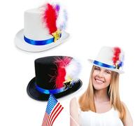 Dasbsug Independences Day Hat Gentleman Party Evening Event Felted Men For Event And Theme Parties Vintage Party Hat