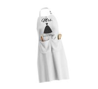 Dasbsug King Mr Mrs Print Couple Apron Wedding Engagement Loved People Funny Kitchen Gift Husband Wife Polyester Kitchen Apron