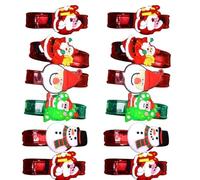 Dasbsug Pack Of 12 Glowing Cartoon Wristbands Adjustable LED For Parties Stylish Christmas Bracelets With LED Light Adjustable Wristwear