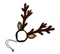 Dasbsug Pet Reindeers Antlers Headgears for Christmas Parties Regulable Soft Fabric Photo Decoration Costume Accessory Festives Pet Photography Props
