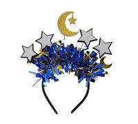Dasbsug Shimmering Eid Holiday Celebrations Headpiece With Symbolic Star And Moon For Muslims Women And Kids All Ages Crescented Moon Headband