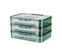 Dasbsug Stylish Multiple Tiers Dumpling Storage Box Clear Freezer Container With Builts In Date Trackers For Organization Refrigerator Organizers